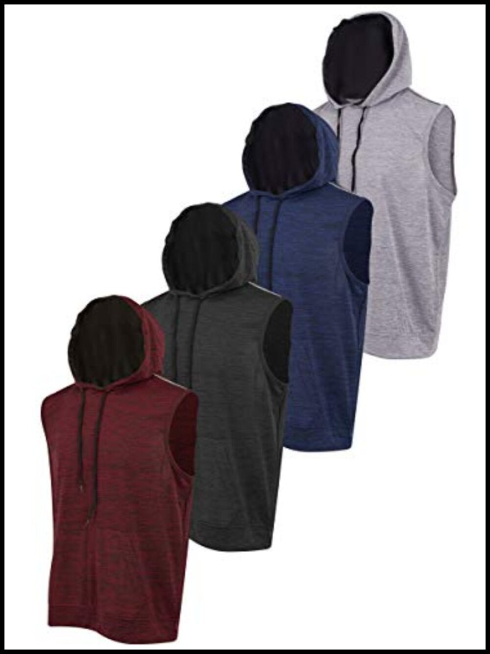 Men's Muscle Tank Tops Hooded Sleeveless Workout Athletic Gym Shirts 4 Pack